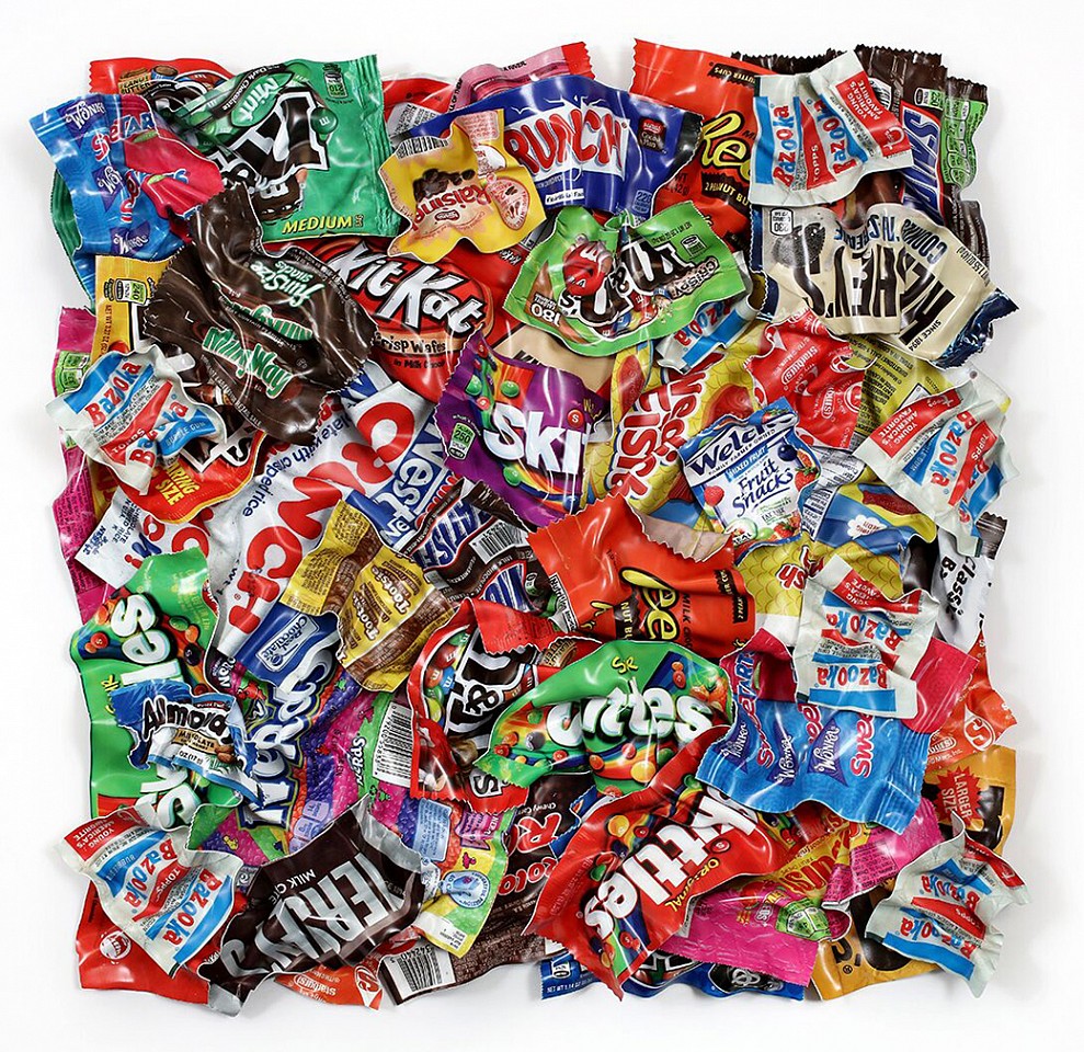 Paul Rousso, The Sweet Stuff
Mixed media on hand-sculpted styrene, 50 x 50 x 6 in.