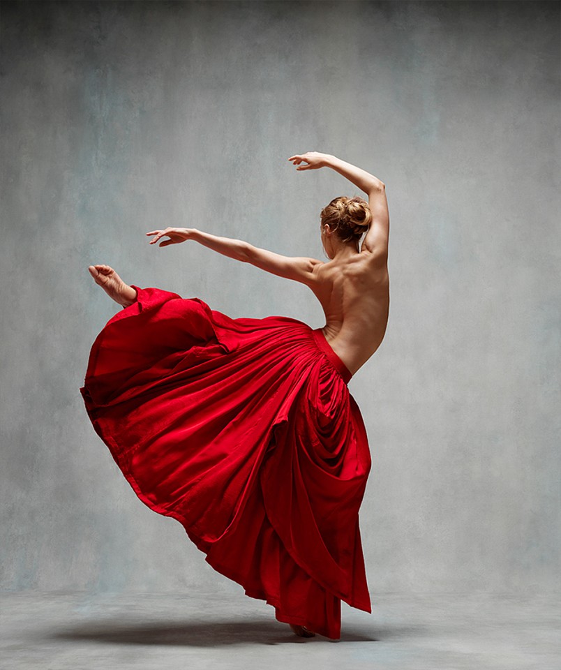 Ken Browar &amp; Deborah Ory, Ashley Ellis 
Dye sublimation print on aluminum, 24 x 20 in.
Principal, Boston Ballet, costume from "Bella Figura"