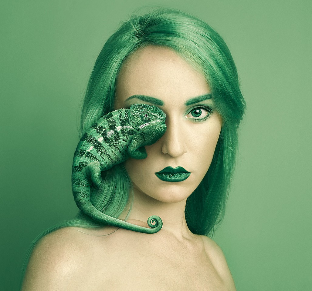 Flora Borsi, Animeyed, Chameleon
Archival pigment print on HahnemÃ¼hle paper, 27 1/2 x 29 1/2 in.