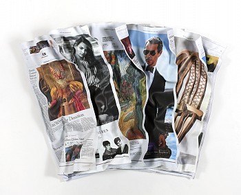 Paul Rousso - NY Times with Gift (Sold) 50 x 67 x 7 in.