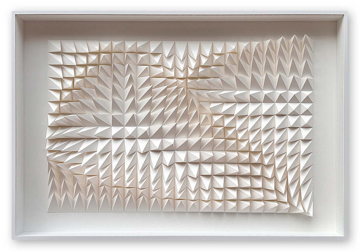 Anna Kruhelska, Untitled 276
Hand-folded archival paper, 28 x 40", (art may be oriented horizontally or vertically) framed with non-reflective glass