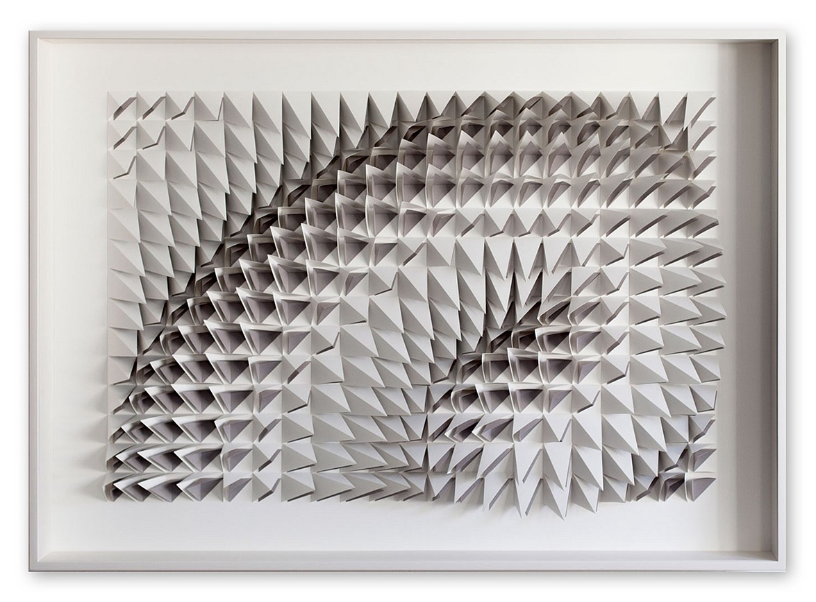 Anna Kruhelska, Untitled 251 (Sold)
Hand-folded archival paper, 28 x 40", (art may be oriented horizontally or vertically) Framed with non-reflective glassha