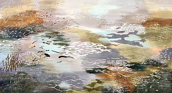 Laura Fayer -&nbsp;Monarch Moon (Sold) 50 x 92 in.