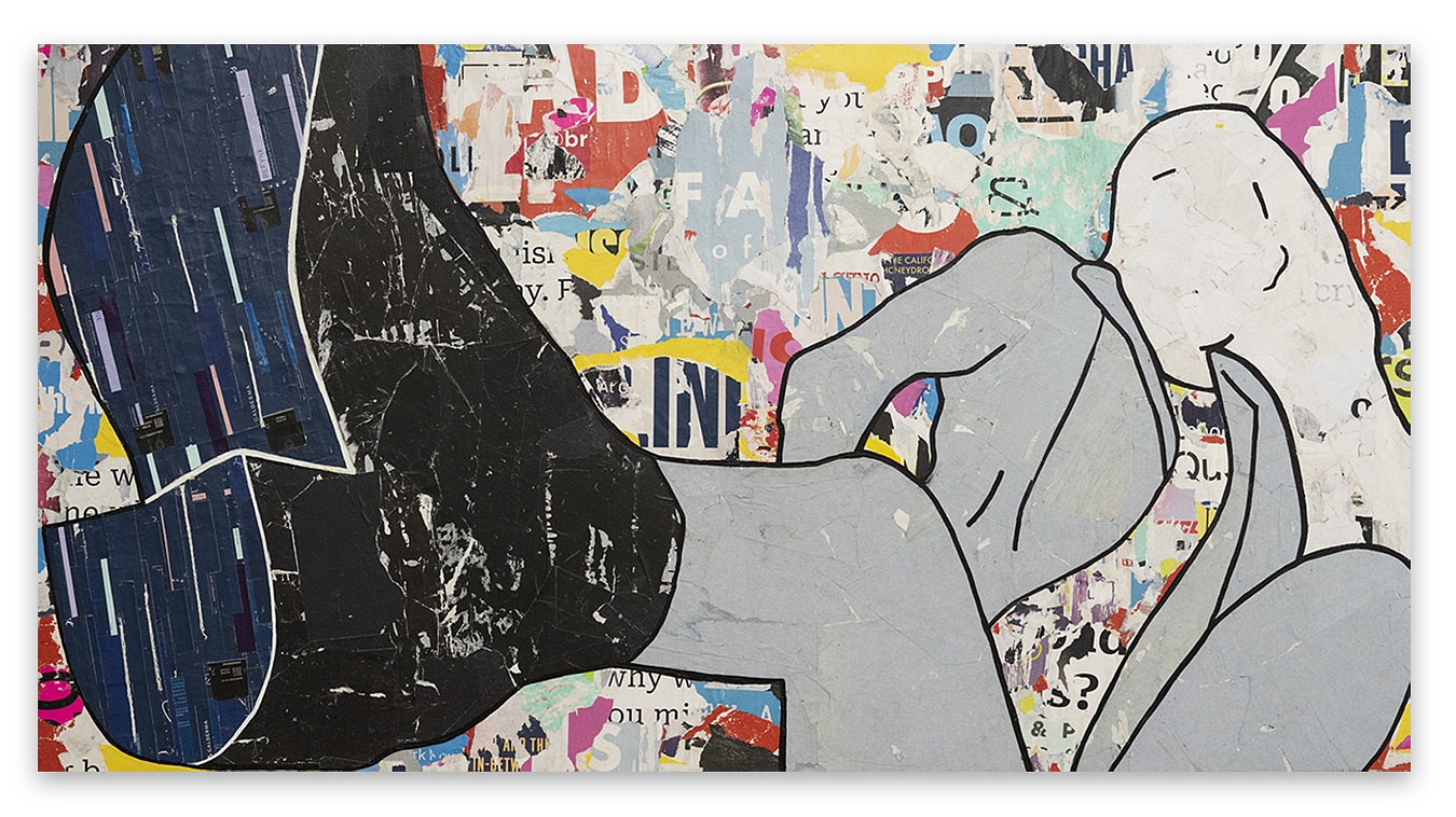 Jane Maxwell, The Kick
Mixed media on panel, 31 x 58 in.