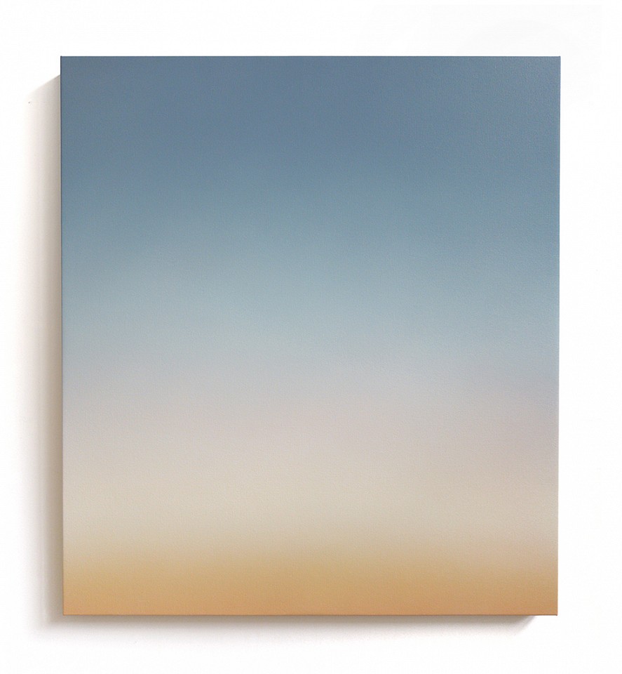Lindsy Halleckson, Skywatching: Both a Wave and a Particle (Cuttyhunk, Civil Dusk Sept. 2025)
Acrylic on canvas, 40 x 36 in.
"Over the last few years, I have immersed myself in a multi-year painting and research project to examine the colors we perceive in the sky at dawn and dusk from different locations across the planet. I study how colors shift or remain consistent depending on variables of latitude, elevation, season, weather, and surface-level air quality. The paintings produced through this process are not illustrations of data, per se, but perceptual records."